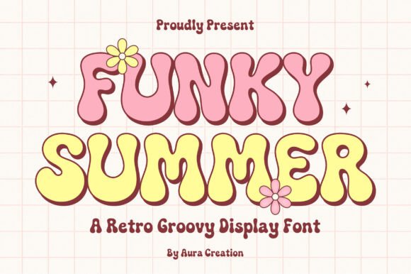 Funky Summer: A Retro Groovy Display Font for Fun Designs